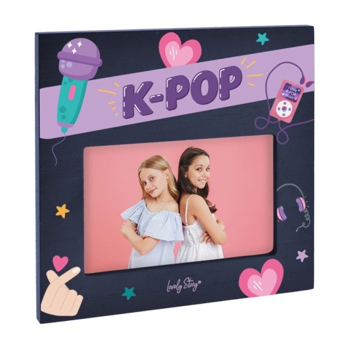 Dark blue LOVELY STORY K-POP wooden frame, 7x9cm