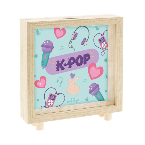 LOVELY STORY K-POP Mint Wooden Piggy Bank