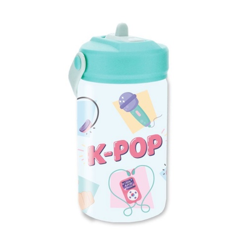 Tritan bottle with straw, LOVELY STORY K-POP Mint, 350ml