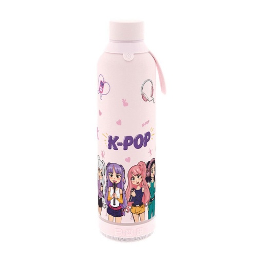 LOVELY STORY K-POP pink 600ml thermal bottle with speaker.