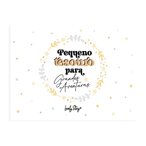 Postal para comunhão tipo envelope LOVELY STORY "Pequeno tesouro para grandes aventuras"