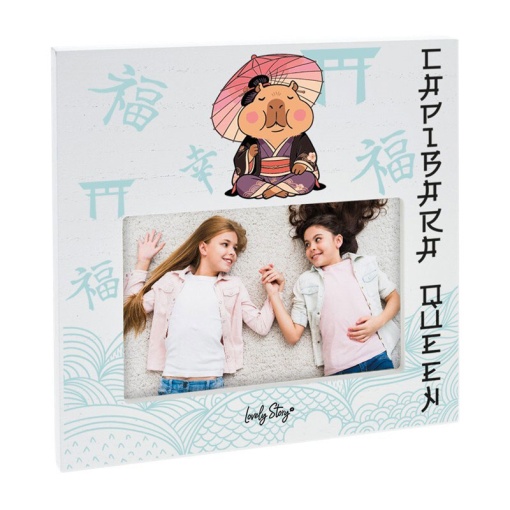 Moldura de madeira LOVELY STORY Capivara "Capibara queen"