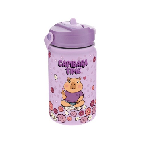 Garrafa térmica com adaptador LOVELY STORY 330 ml Capivara "Capibara time"