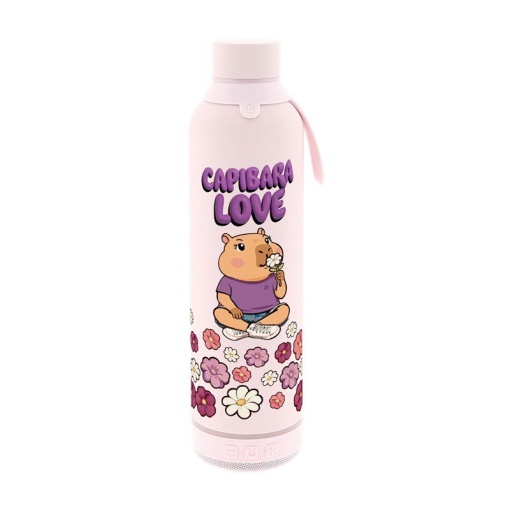 Garrafa térmica com coluna de som LOVELY STORY 600 ml Capivara "Capibara love"