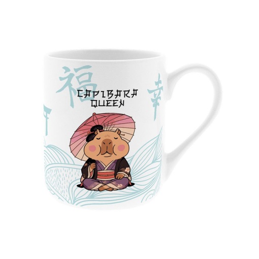 Caneca de cerâmica LOVELY STORY Capivara "Capibara queen" 330 ml