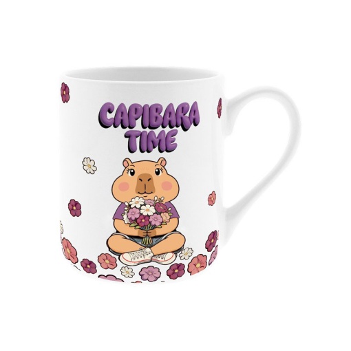 Caneca de cerâmica LOVELY STORY Capivara "Capibara time" 330 ml