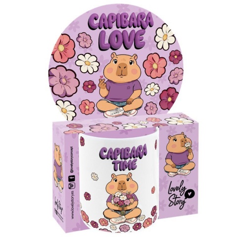 LOVELY STORY Capybara Ceramic Mug "Capybara Time" 330 ml