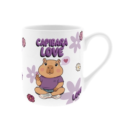 Caneca de cerâmica LOVELY STORY Capivara "Capibara love" 330 ml