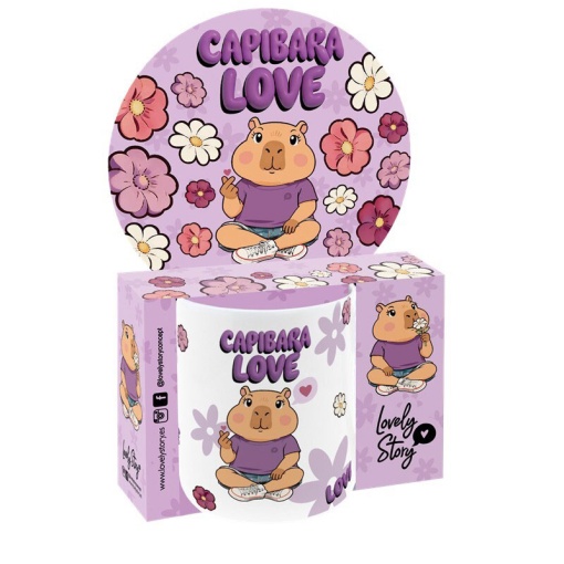 LOVELY STORY Capybara Ceramic Mug "Capybara love" 330 ml