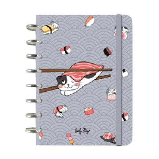Cuaderno rayado A5 con hojas reposicionables, 100 hojas, 100 g/m², LOVELY STORY Kitty Roll