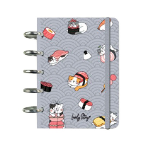 Cuaderno rayado A6 con hojas reposicionables, 100 hojas, 100 g/m², LOVELY STORY Kitty Roll