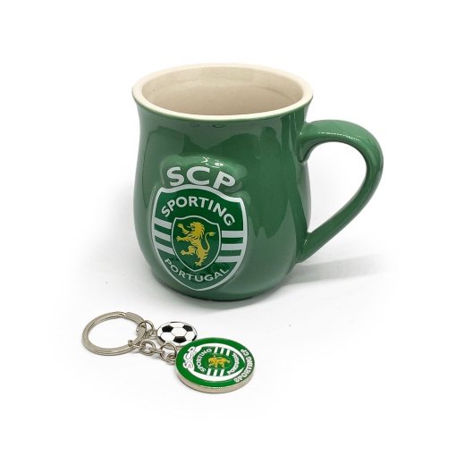 Conjunto Caneca "Stone" + Porta-chaves Sporting