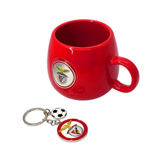 Conjunto Caneca Abaulada + Porta-chaves Benfica