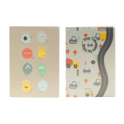 Caderno A4 capa plástica agrafado ANCOR B'Log Play Me quadriculado 48 folhas 90 g sortido