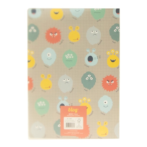 A5 notebook with plastic cover, stapled, ANCOR B'Log Play Me, lined, 48 sheets, 90 g, assorted.