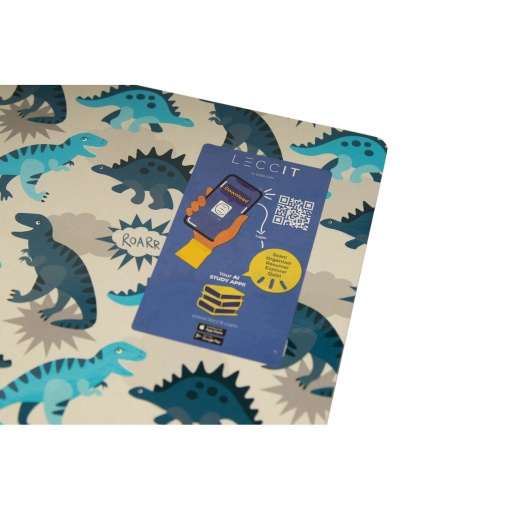 Caderno A4 agrafado ANCOR B'LOG Dino quadriculado 48 folhas 90 g