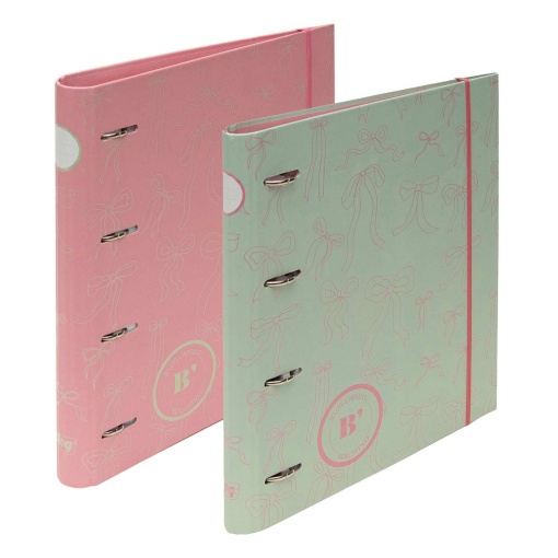 Dossier escolar A4 com recarga pautada + separadores ANCOR B'LOG Laces lombada estreita 4 argolas sortido