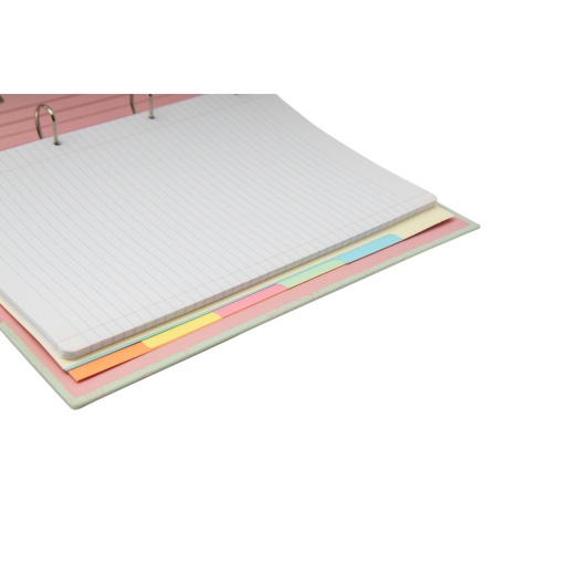 A4 school binder with lined refill + dividers ANCOR B'LOG Laces narrow spine 4 rings assorted