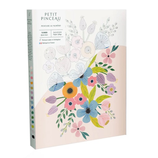 Pintar por números La Petite Épicerie Petit Pinceau 24,5x32,5 cm - Flowers