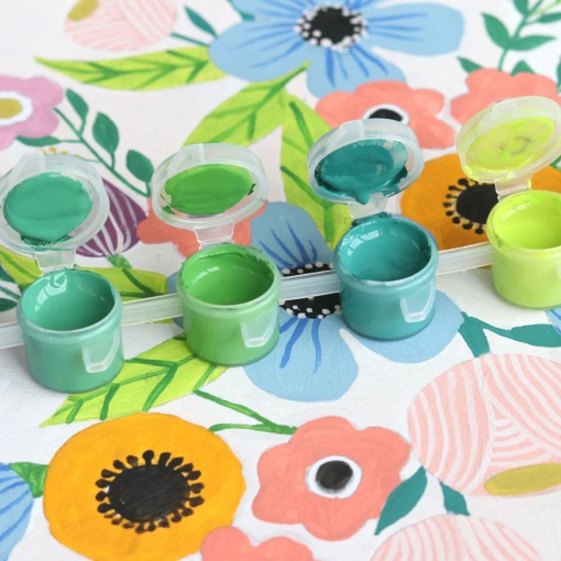 Pintar por números La Petite Épicerie Petit Pinceau 24,5x32,5 cm - Flowers