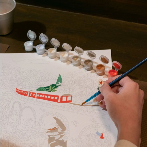 Pintar por números La Petite Épicerie Petit Pinceau 24,5x32,5 cm - Sri-Lanka Train