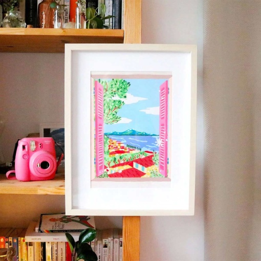 Pintura por números La Petit Épicerie Petit Pinceau 24,5x32,5 cm - Fenetre ouverte sur Naples