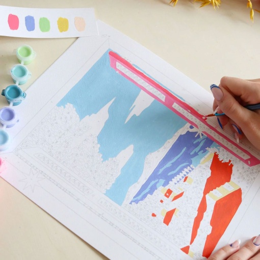 Pintura por números La Petit Épicerie Petit Pinceau 24,5x32,5 cm - Fenetre ouverte sur Naples