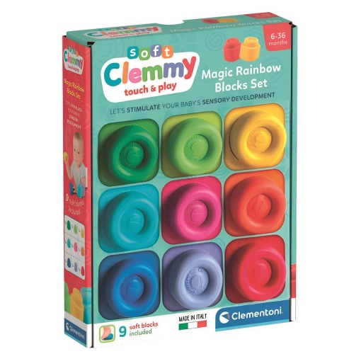 Bloques arcoíris mágicos Clementoni Soft Clemmy - 9 unidades