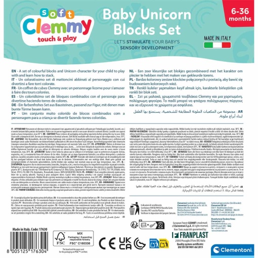 Clementoni Soft Clemmy Unicorn Blocks - 10 units