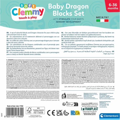 Clementoni Soft Clemmy Dragon Blocks - 10 units