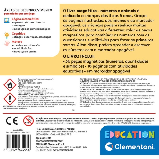 Livro magnético - números e animais CLEMENTONI Education