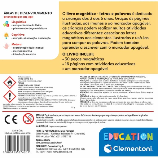 Libro magnético - letras y palabras CLEMENTONI Educación