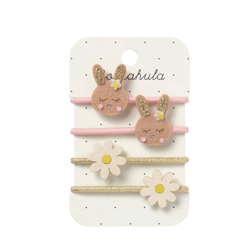 Hair elastics with bunny and flower design by Rockahula (4 units)