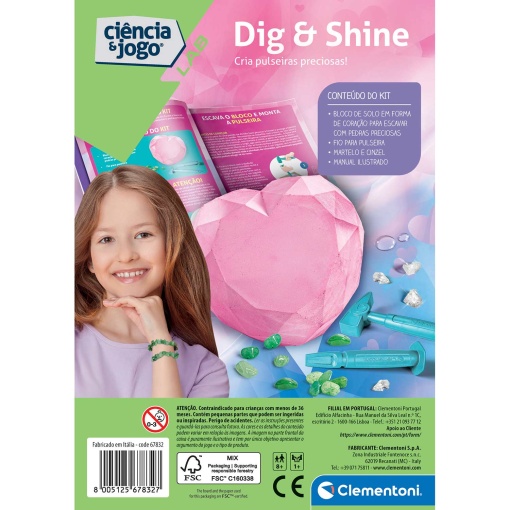 Dig & Shine - Kit Braceletes CLEMENTONI Ciência & Jogo Lab