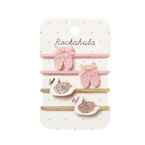 Hair elastics for ballet shoes + swan ROCKAHULA (4 units)