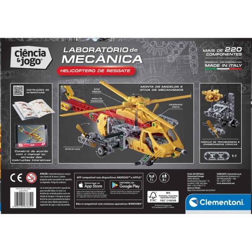 Laboratório de mecânica - Helicóptero de resgate CLEMENTONI Ciência & Jogo