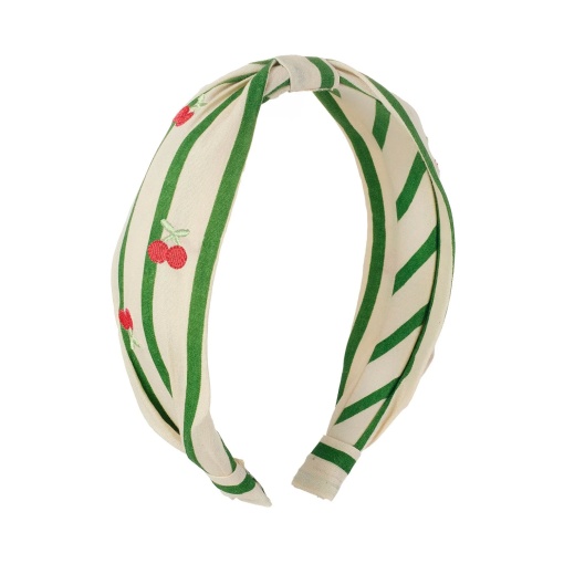 Green and white striped fabric headband ROCKAHULA