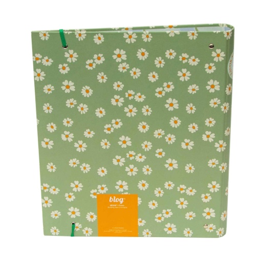 A4 school binder with lined refill + dividers ANCOR B'LOG Flowers narrow spine 4 rings