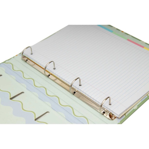 A4 school binder with lined refill + dividers ANCOR B'LOG Flowers narrow spine 4 rings