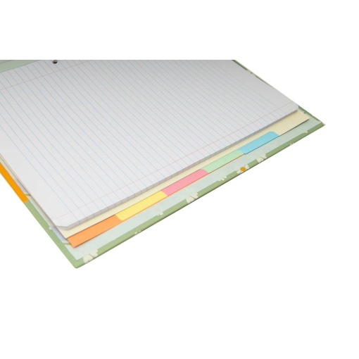 A4 school binder with lined refill + dividers ANCOR B'LOG Flowers narrow spine 4 rings