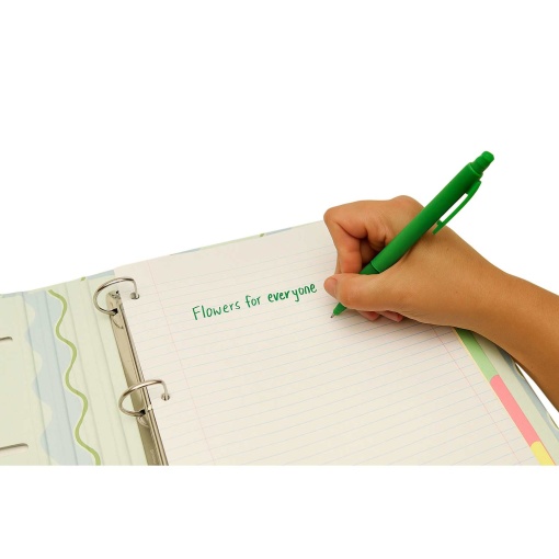 A4 school binder with lined refill + dividers ANCOR B'LOG Flowers narrow spine 4 rings