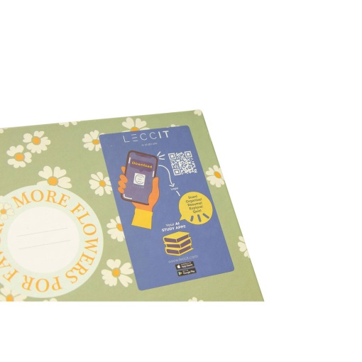 Caderno A5 agrafado ANCOR B'LOG Flowers pautado 48 folhas 90 g