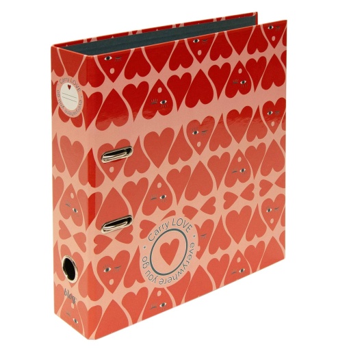 Dossier escolar A4 ANCOR B'LOG Hearts lombada larga 2 argolas