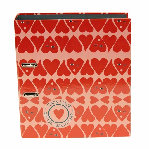 Dossier escolar A4 ANCOR B'LOG Hearts lombada larga 2 argolas