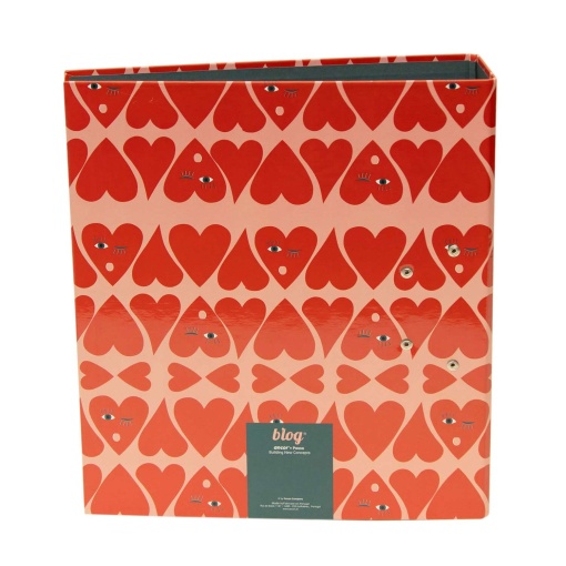 Dossier escolar A4 ANCOR B'LOG Hearts lombada larga 2 argolas