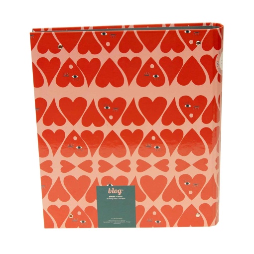 A4 school binder with lined refill + dividers ANCOR B'LOG Hearts narrow spine 4 rings