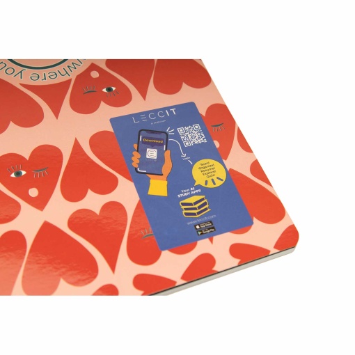 A5 stapled notebook, ANCOR B'LOG Hearts grid, 48 sheets, 90 g