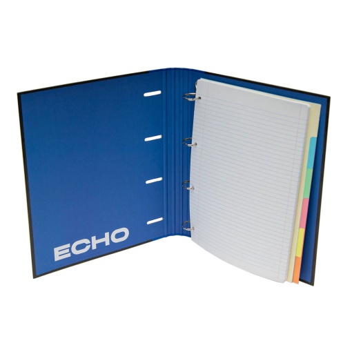 A4 school binder with lined paper refill + dividers, ANCOR ECHO narrow spine, 4 rings.