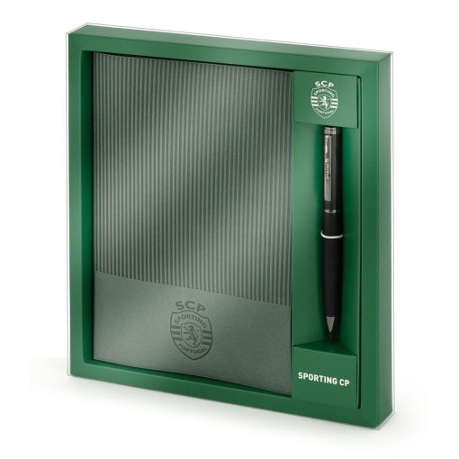 Sporting green A5 notebook + ballpoint pen