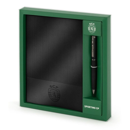 Black A5 notebook + Sporting ballpoint pen